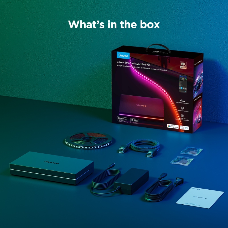 Govee - AI Sync Box 2 Smart TV RGBICW podsvětlení 55-65 Wi-Fi