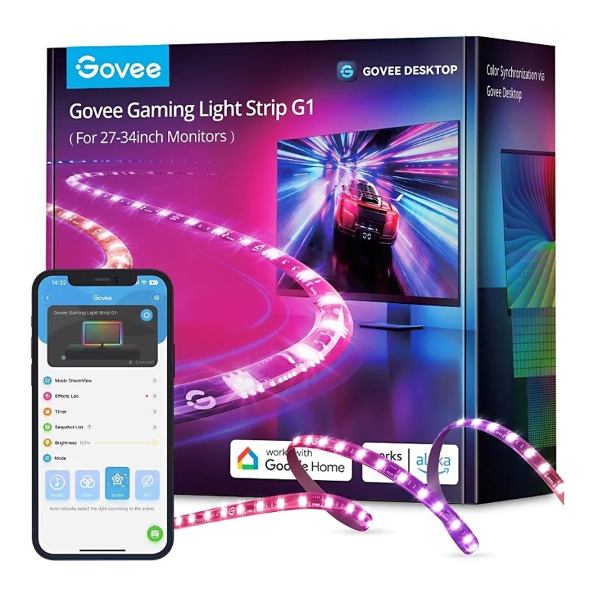 Govee - Dreamview G1 Smart LED RGBIC podsvícení monitoru 27-34" Wi-Fi
