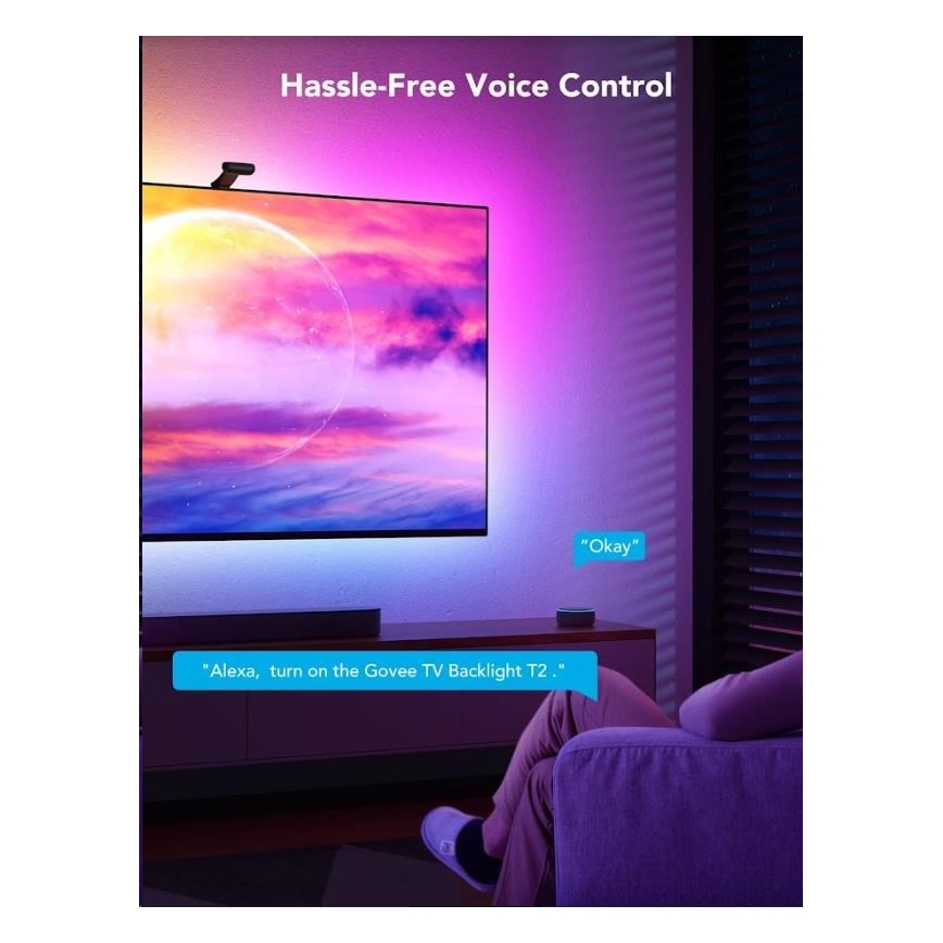 Govee - DreamView T2 DUAL TV 55-65" SMART LED podsvícení RGBIC Wi-Fi + dálkové ovládání