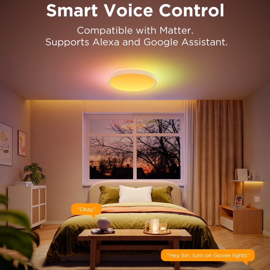 Govee - LED RGBIC Stmívatelné stropní svítidlo LED/49W/230V 2700-6500K Wi-Fi