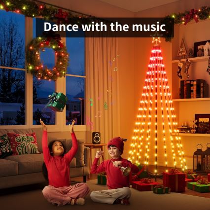 Govee - LED RGBIC Vánoční stromeček s hvězdou LED/15W/230V IP65 1,8m Matter Wi-Fi