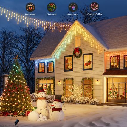 Govee - LED RGBIC Venkovní řetěz rampouchy 10m Wi-Fi Matter IP65