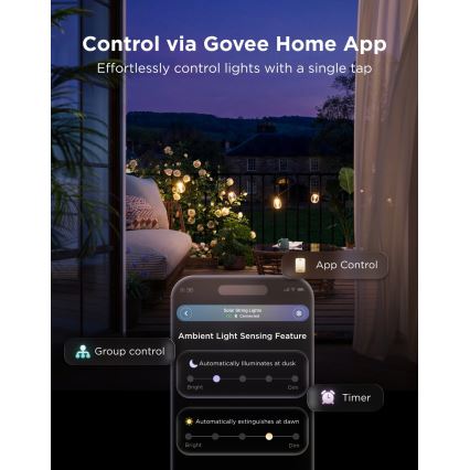 Govee - LED RGBICW Solární řetěz 8xLED/6W/5V Wi-Fi Matter IP67