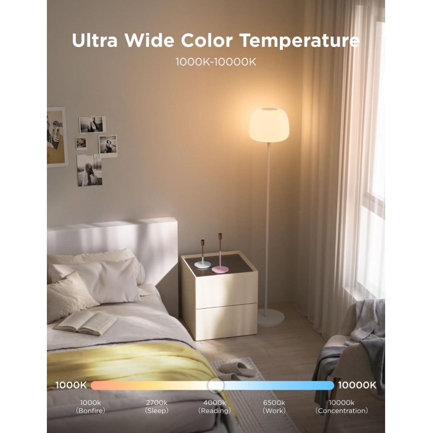 Govee - LED RGBICWW Stmívatelná stojací lampa LANTERN MATTER LED/24W/230V Wi-Fi 160 cm