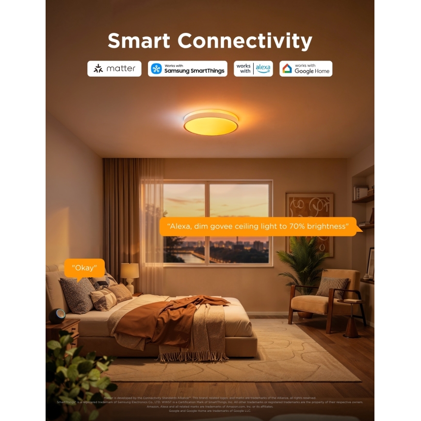 Govee - LED RGBICWW Stmívatelné stropní svítidlo LED/55W/230V pr. 46 cm Matter Wi-Fi