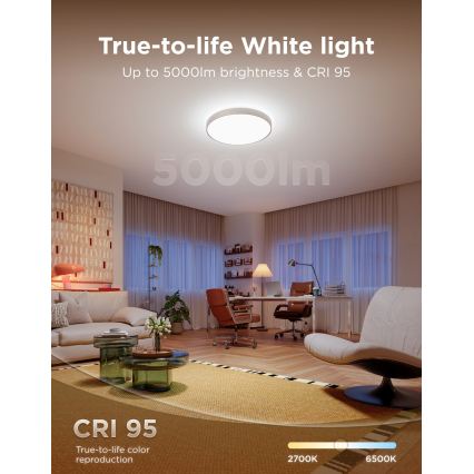 Govee - LED RGBICWW Stmívatelné stropní svítidlo LED/55W/230V pr. 53 cm Matter Wi-Fi