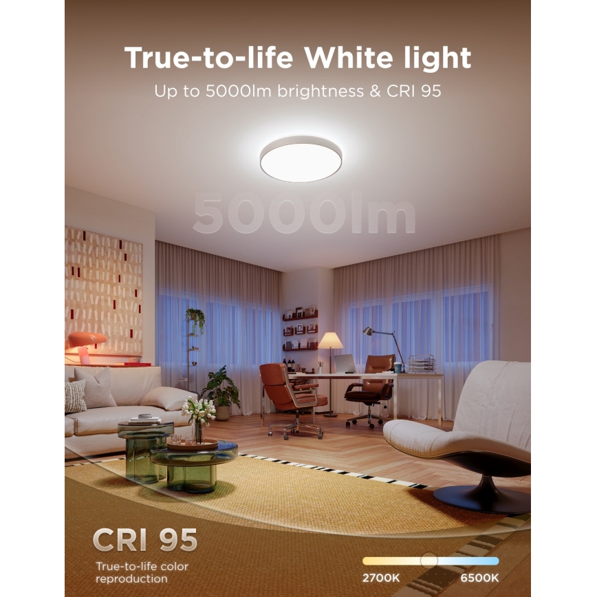 Govee - LED RGBICWW Stmívatelné stropní svítidlo LED/55W/230V pr. 53 cm Matter Wi-Fi