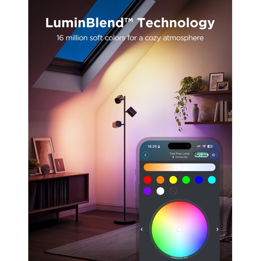 Govee - LED RGBICWW Stmívatelná stojací lampa TREE MATTER LED/48W/230V Wi-Fi