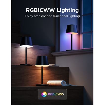 Govee - LED RGBICWW Stmívatelná stolní lampa CLASSIC MATTER LED/10W/5V 4800mAh Wi-Fi