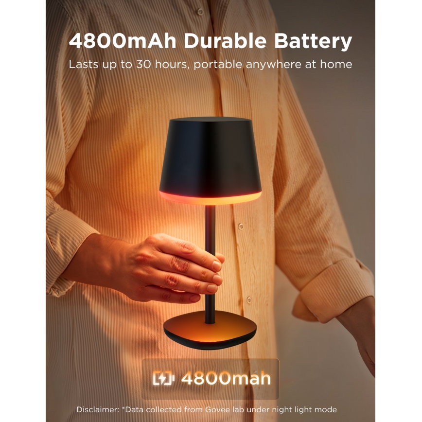 Govee - LED RGBICWW Stmívatelná stolní lampa CLASSIC MATTER LED/10W/5V 4800mAh Wi-Fi