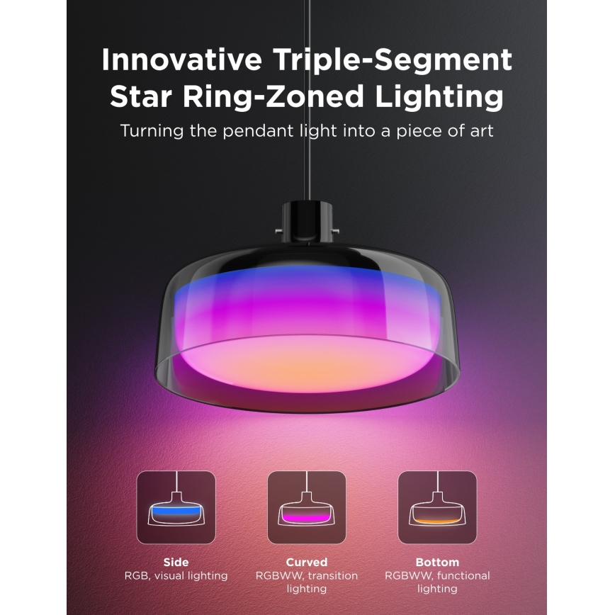 Govee - LED RGBICWW Stmívatelný lustr na lanku LED/21W/230V Matter Wi-Fi