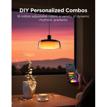 Govee - LED RGBICWW Stmívatelný lustr na lanku LED/21W/230V Matter Wi-Fi