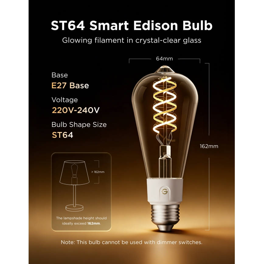 Govee - LED RGBWW Stmívatelná žárovka Smart MATTER ST64 E27/5W/230V 2700-6500K Wi-Fi