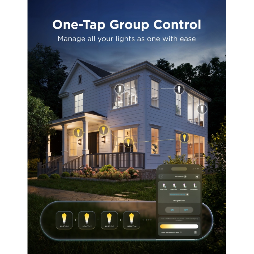 Govee - LED RGBWW Stmívatelná žárovka Smart MATTER ST64 E27/5W/230V 2700-6500K Wi-Fi