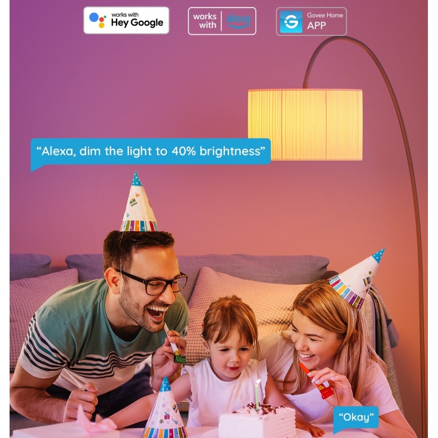 Govee - LED RGBWW Stmívatelná žárovka Smart E27/9W/230V 2700-6500K Wi-Fi