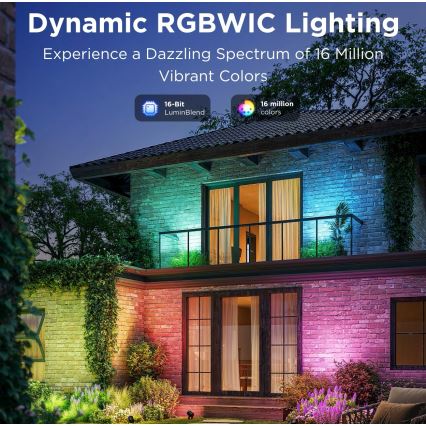 Govee - SADA 2x LED RGBWW Stmívatelný reflektor LED/12W/230V IP67 2700-6500K Wi-Fi