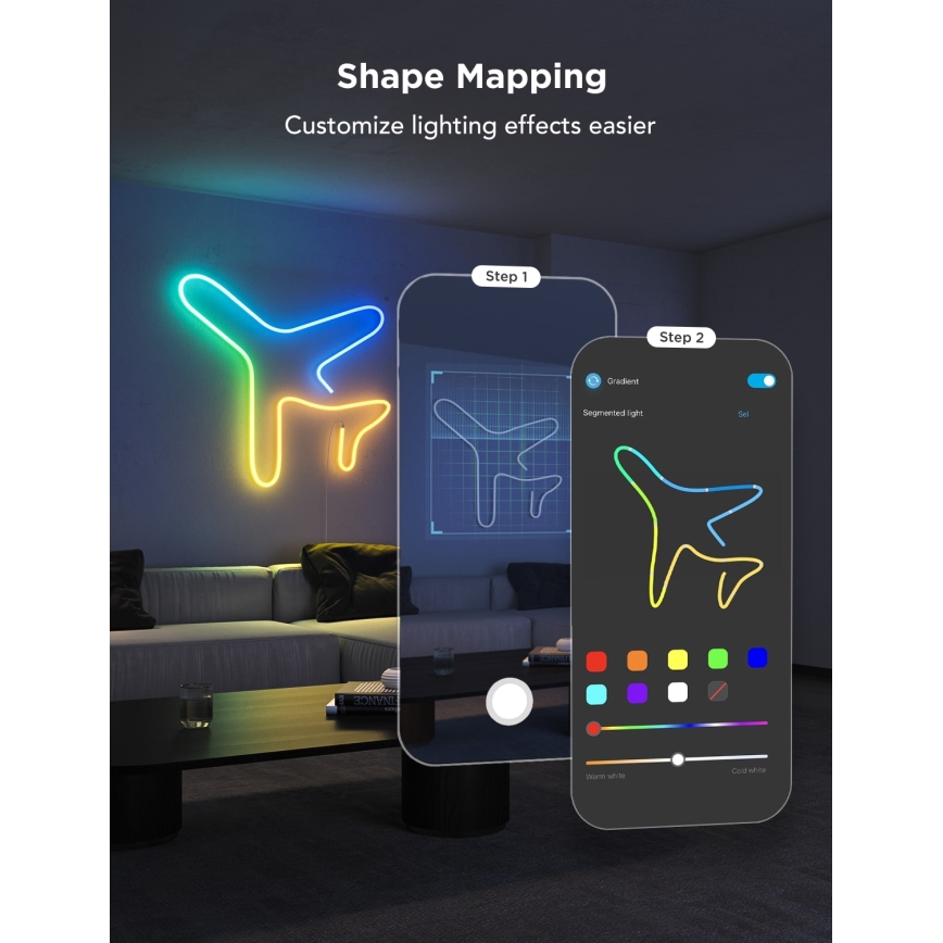 Govee - Neon 2 MATTER ohebný LED pásek 3m RGBIC Wi-Fi