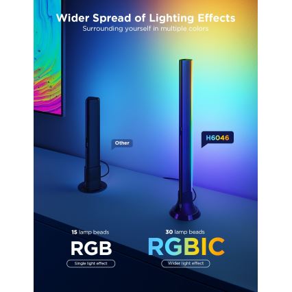 Govee - SADA 2x Backlight TV 55-65" SMART LED podsvícení RGBICW Wi-Fi