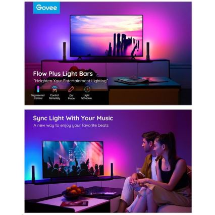 Govee - SADA 2x Flow Plus SMART LED TV & Gaming - RGBICWW Wi-Fi