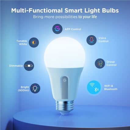 Govee - SADA 2x LED Stmívatelná žárovka Smart MATTER A60 E27/9W/230V 2700-6500K Wi-Fi
