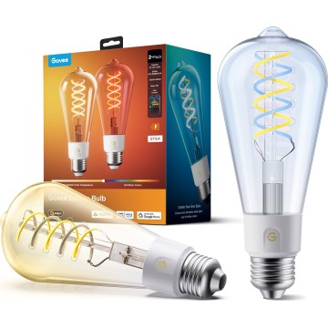 Govee - SADA 2xLED RGBWW St žárovka Smart MATTER ST64 E27/5W/230V 2700-6500K Wi-Fi