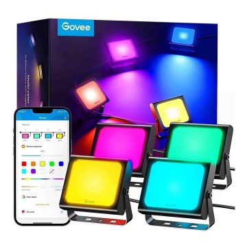 Govee - SADA 4x Flood Lights venkovní SMART LED světla Wi-Fi IP66