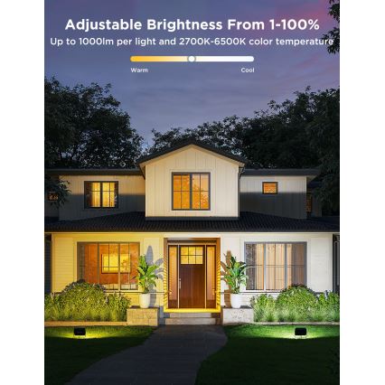 Govee - SADA 4x LED RGBICWW Stmívatelný reflektor LED/24W/230V IP66 Matter Wi-Fi