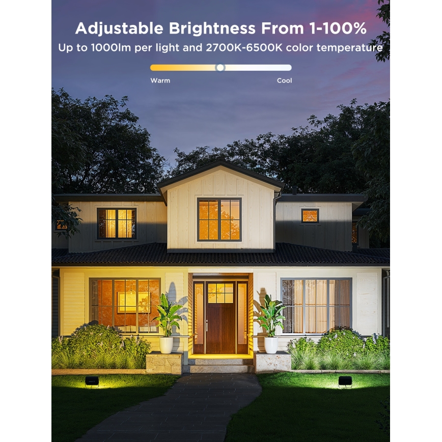 Govee - SADA 4x LED RGBICWW Stmívatelný reflektor LED/24W/230V IP66 Matter Wi-Fi