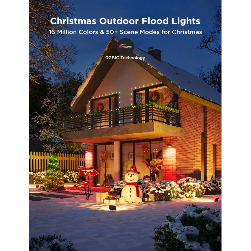 Govee - SADA 4x LED RGBICWW Stmívatelný reflektor LED/24W/230V IP66 Matter Wi-Fi