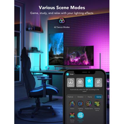 Govee - Smart Gaming WiFi LED Panely + Smart Dual ovladač White Wi-Fi