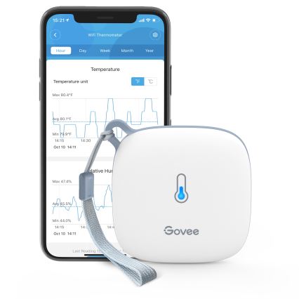 Govee - Teploměr a vlhkoměr s displejem 3xAAA Wi-Fi