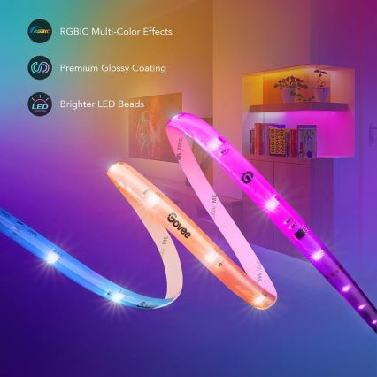 Govee - Wi-Fi RGBIC Smart PRO LED pásek 10m - extra odolný