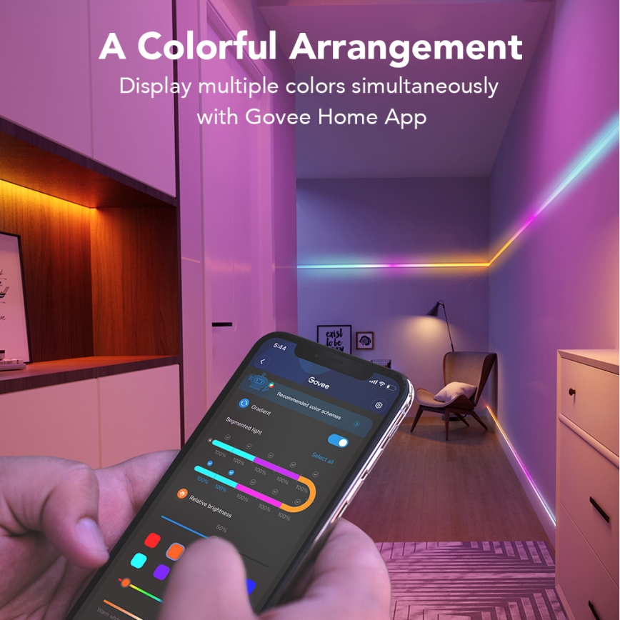 Govee - Wi-Fi RGBIC Smart PRO LED pásek 3m - extra odolný