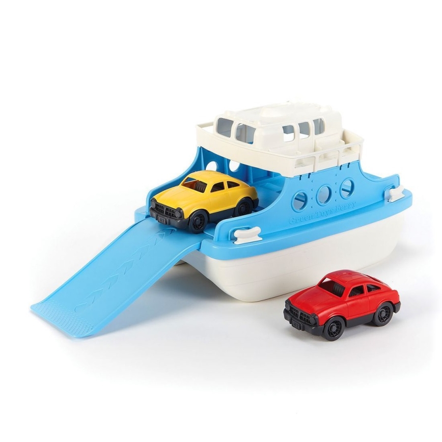 Green Toys - Trajekt s autíčky bílá/modrá
