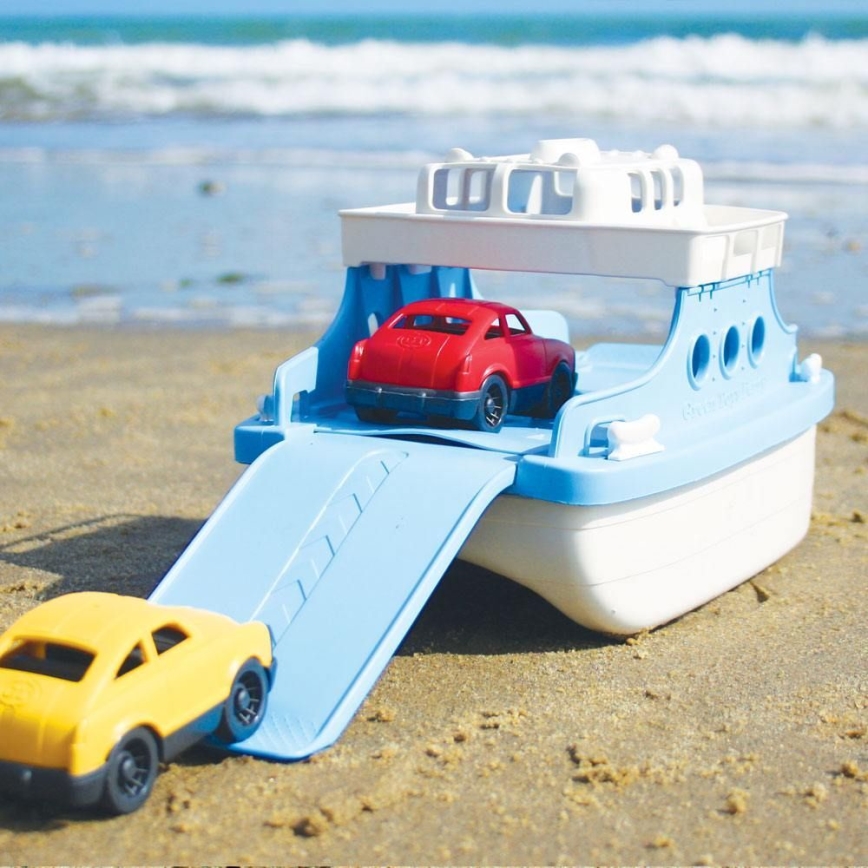 Green Toys - Trajekt s autíčky bílá/modrá