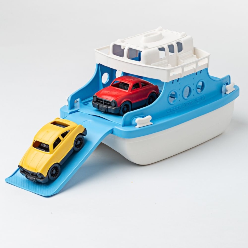 Green Toys - Trajekt s autíčky bílá/modrá