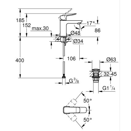 GROHE 1018570000 - Umyvadlová baterie DICE S lesklý chrom