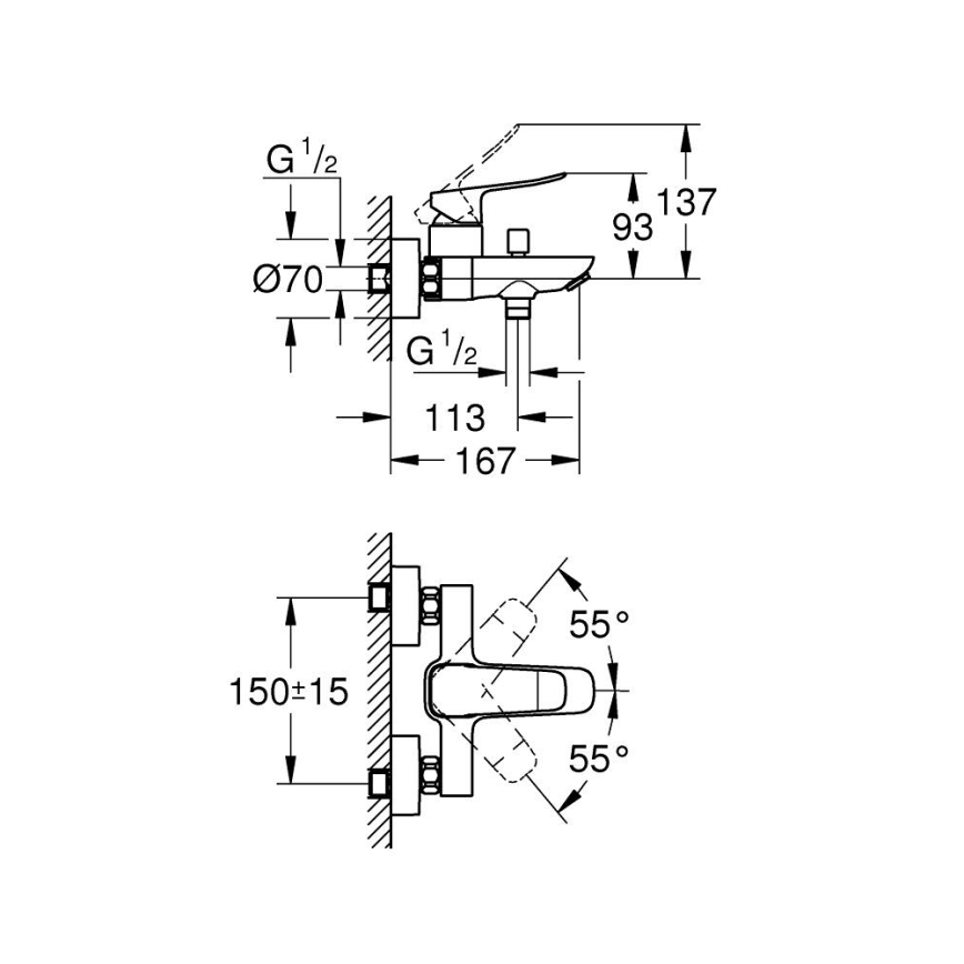 GROHE 1018722430 - Vanová baterie DICE černá