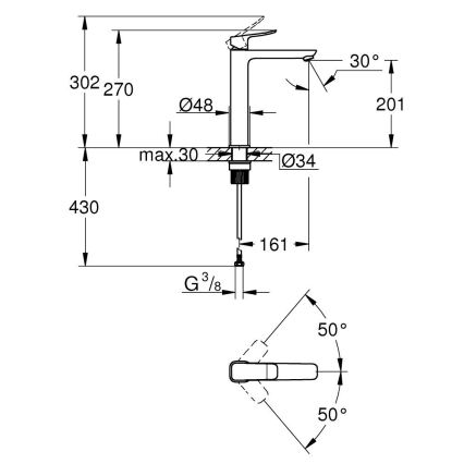 GROHE 1018920000 - Umyvadlová baterie DICE XL lesklý chrom