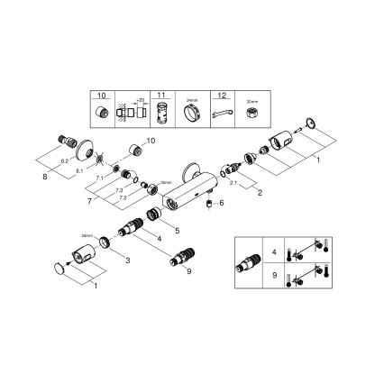GROHE 1022172432 - Termostatická sprchová baterie PRECISION TREND černá