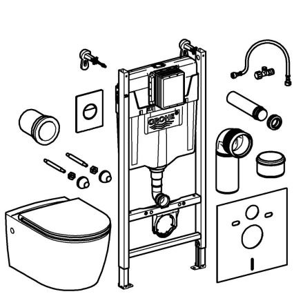 GROHE 103843SH00 - Sada 5 v 1 SOLIDO COMPACT 1,13 m keramika/bílá