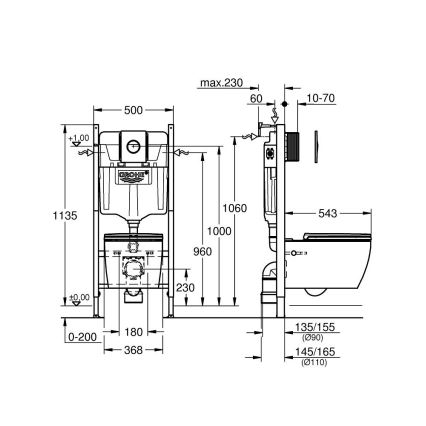 GROHE 103843SH00 - Sada 5 v 1 SOLIDO COMPACT 1,13 m keramika/bílá