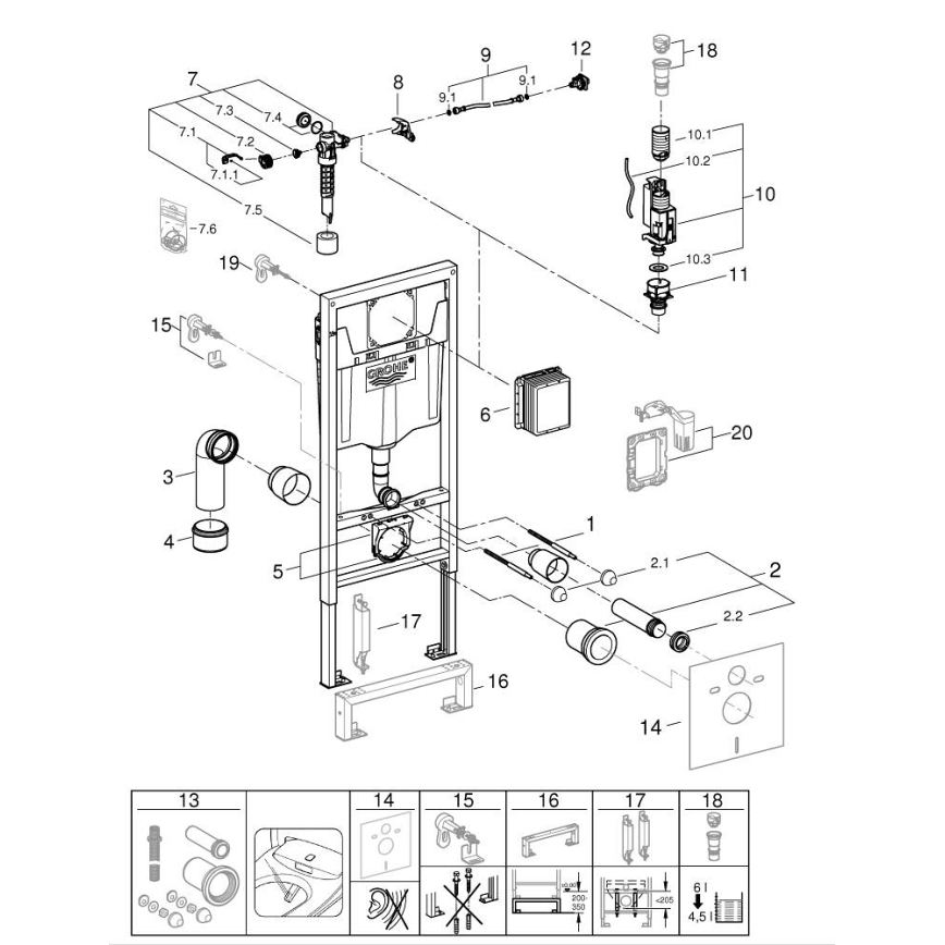GROHE 103847SH00 - Sada 5 v 1 SOLIDO 1,13 m durobílá