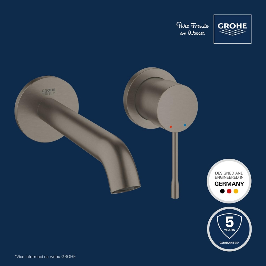 GROHE 19408AL1 - Umyvadlová baterie ESSENCE 183 mm grafit
