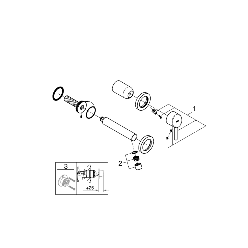 GROHE 19575001 - Umyvadlová dvouotvorová baterie CONCETTO 147 mm lesklý chrom
