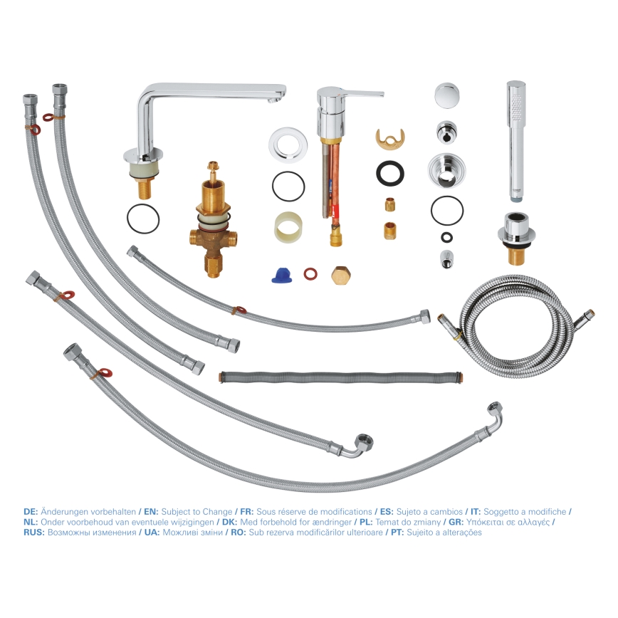 GROHE 19577001 - Vanová čtyřotvorová kombinace LINEARE lesklý chrom