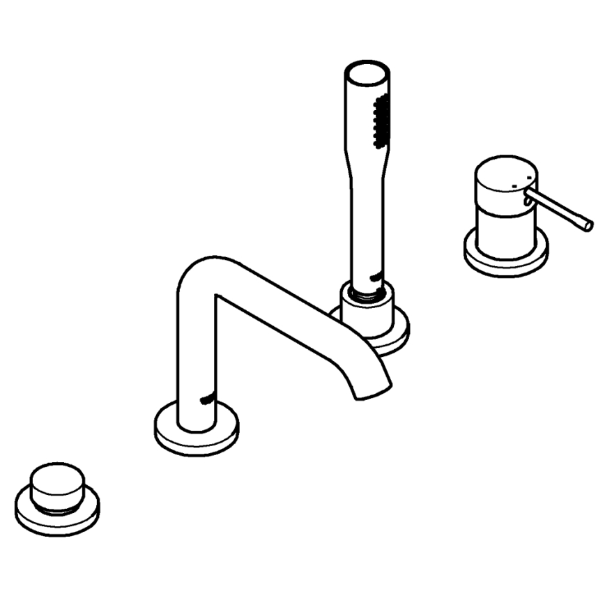 GROHE 19578001 - Vanová čtyřotvorová kombinace ESSENCE 197 mm lesklý chrom