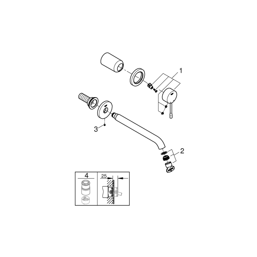 GROHE 19967GL1 - Dvouotvorová umyvadlová baterie ESSENCE 230 mm zlatá