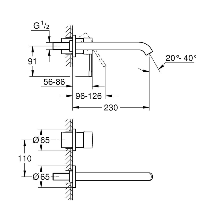 GROHE 19967GN1 - Umyvadlová baterie ESSENCE 230 mm zlatá