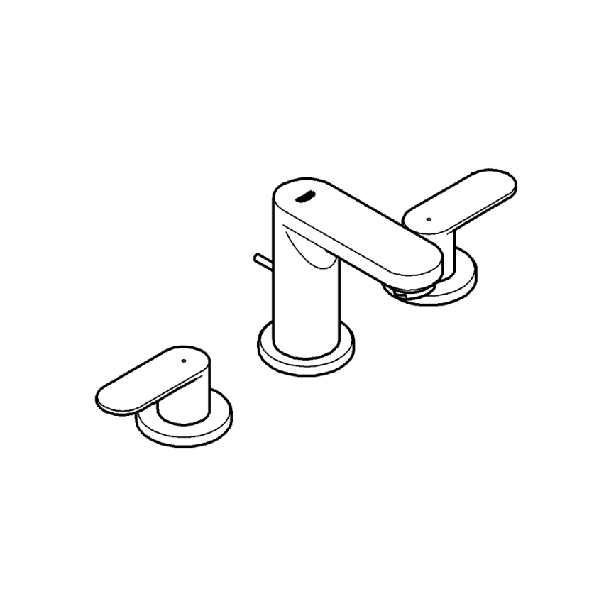GROHE 20187000-Umyvadlová tříotvorová baterie EUROSMART COSMOPOLITAN DN 15 chrom